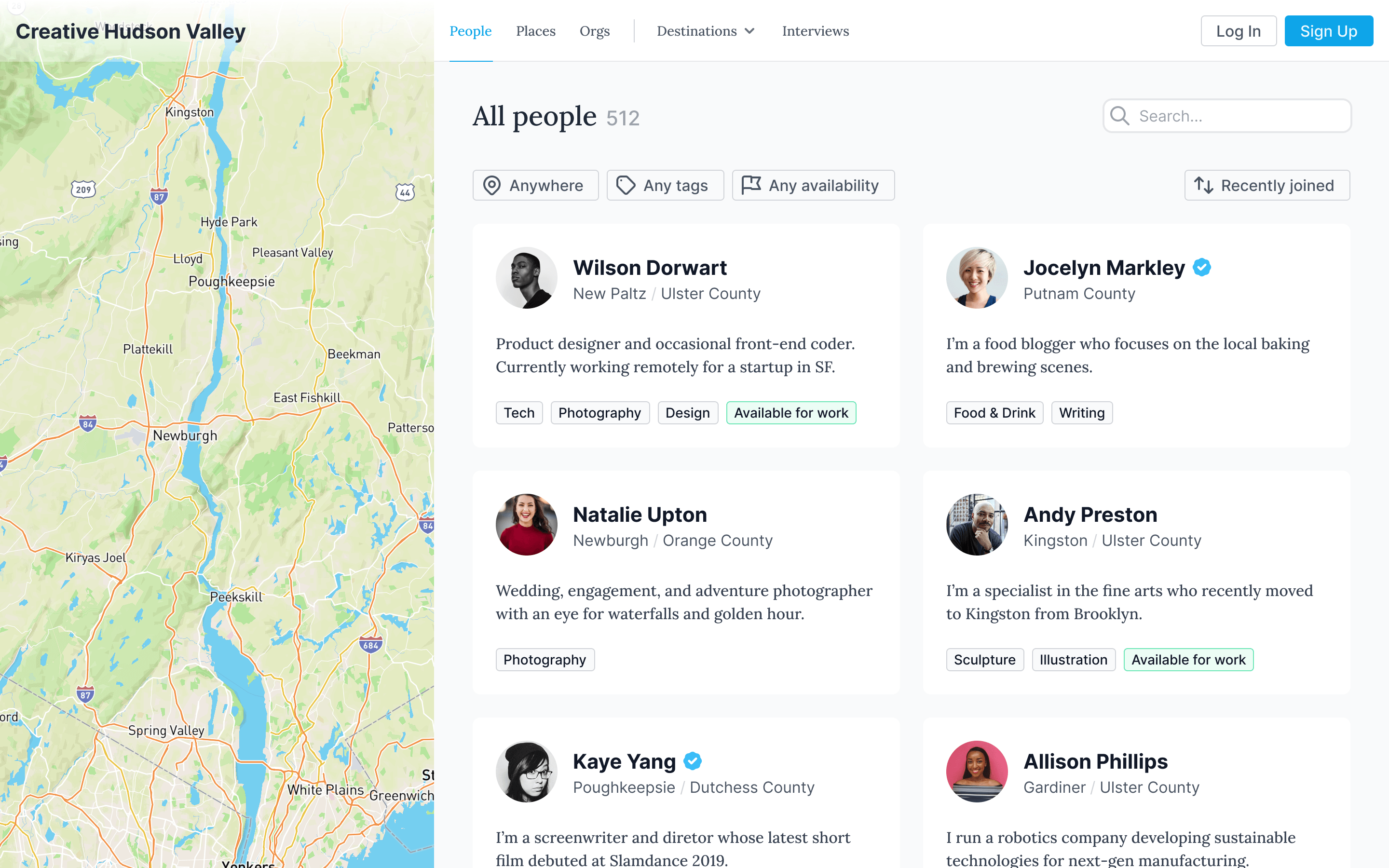 ConnectHV early home page iteration with filtering system and map