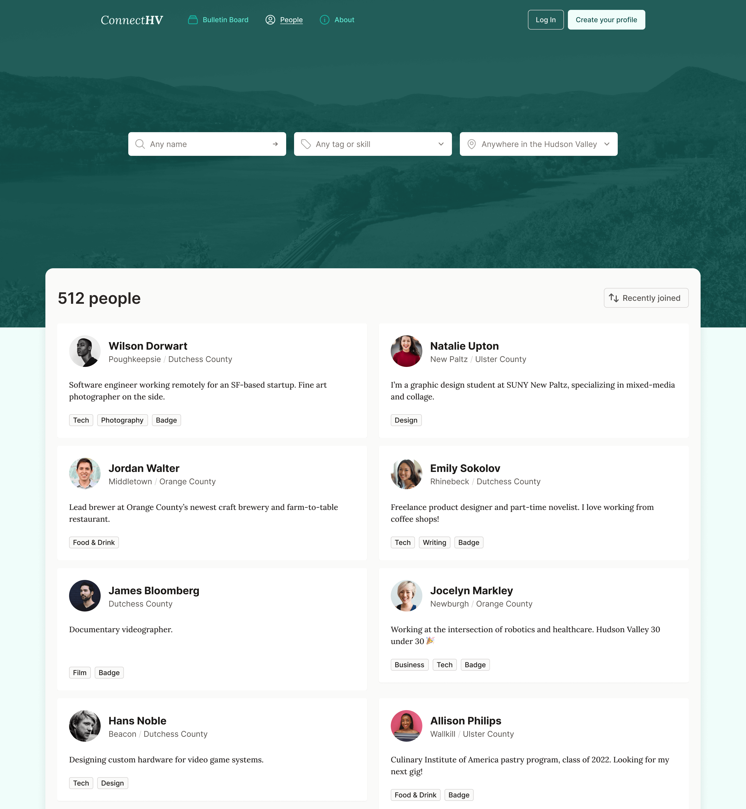ConnectHV People index in this version