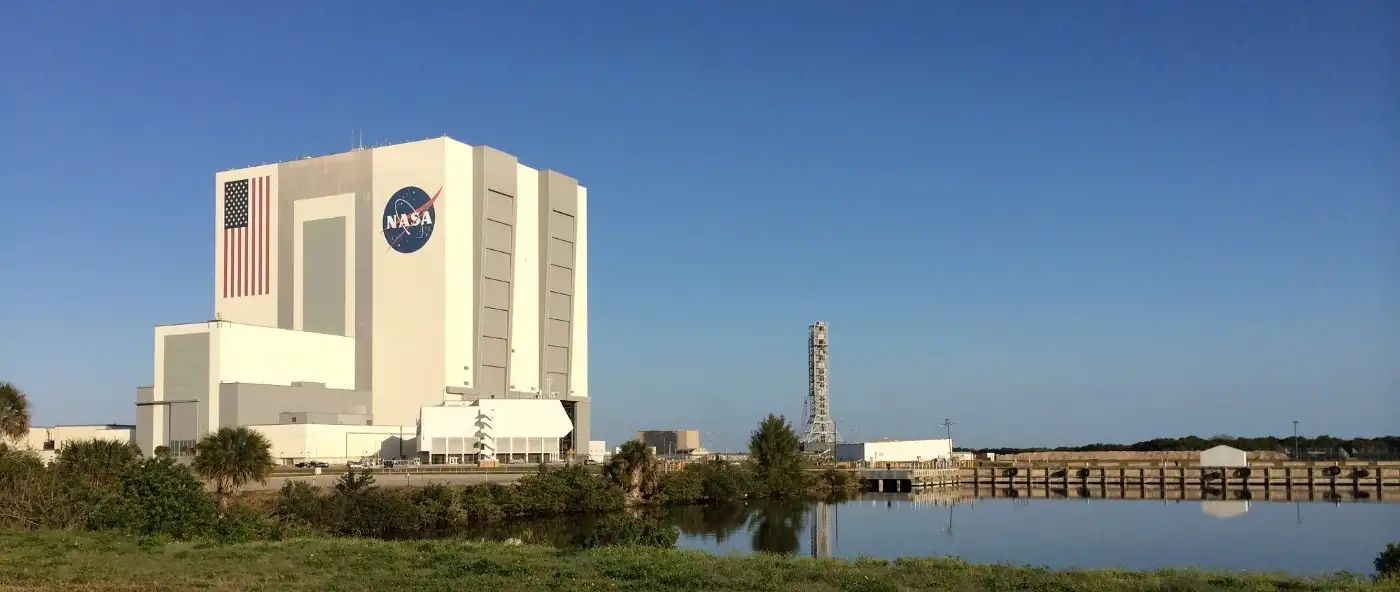 The outside of the Vehicle Assembly Building